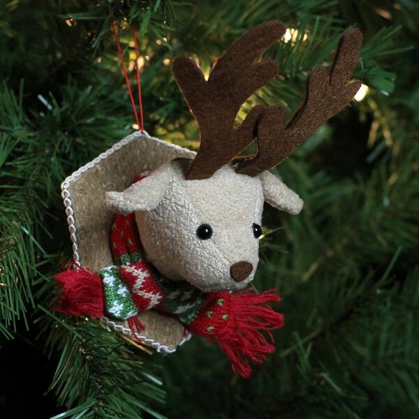 Christmas Reindeer Head Wall Decoration  Stag Trophy Head Wall Mount